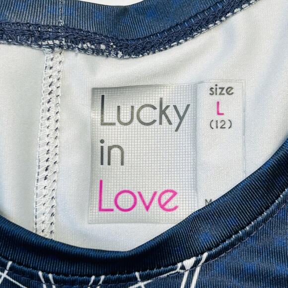 Lucky in Love Womens Large Long Sleeve Rash Guard Mesh Trim Tennis Top - Picture 7 of 14